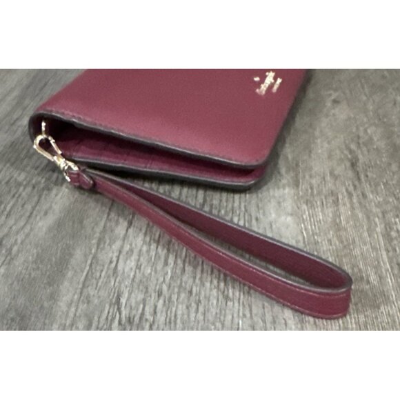 Kate Spade Darcy Clutch Wallet Wristlet Burgundy Maroon Leather - Picture 8 of 10